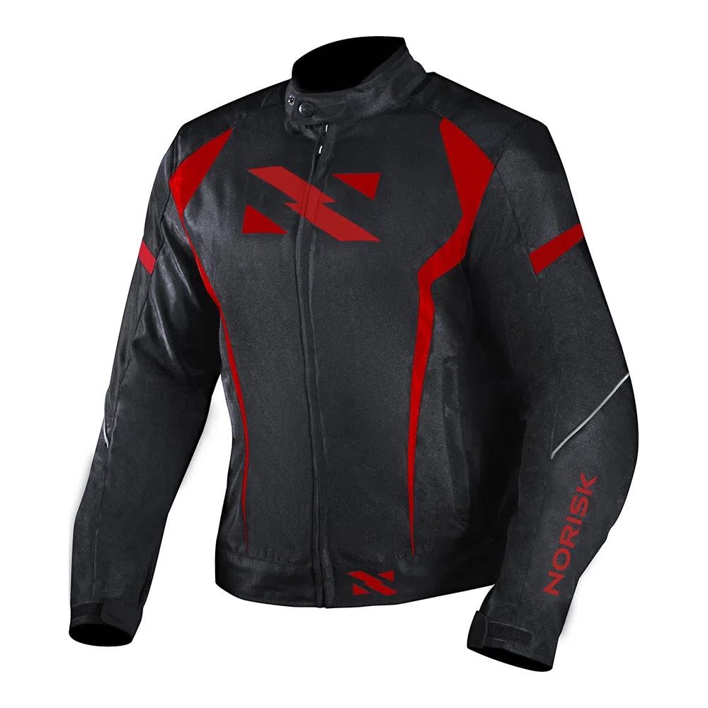 JAQUETA NORISK NR 01 PRETA/VERMELHO IMPERMEÁVEL